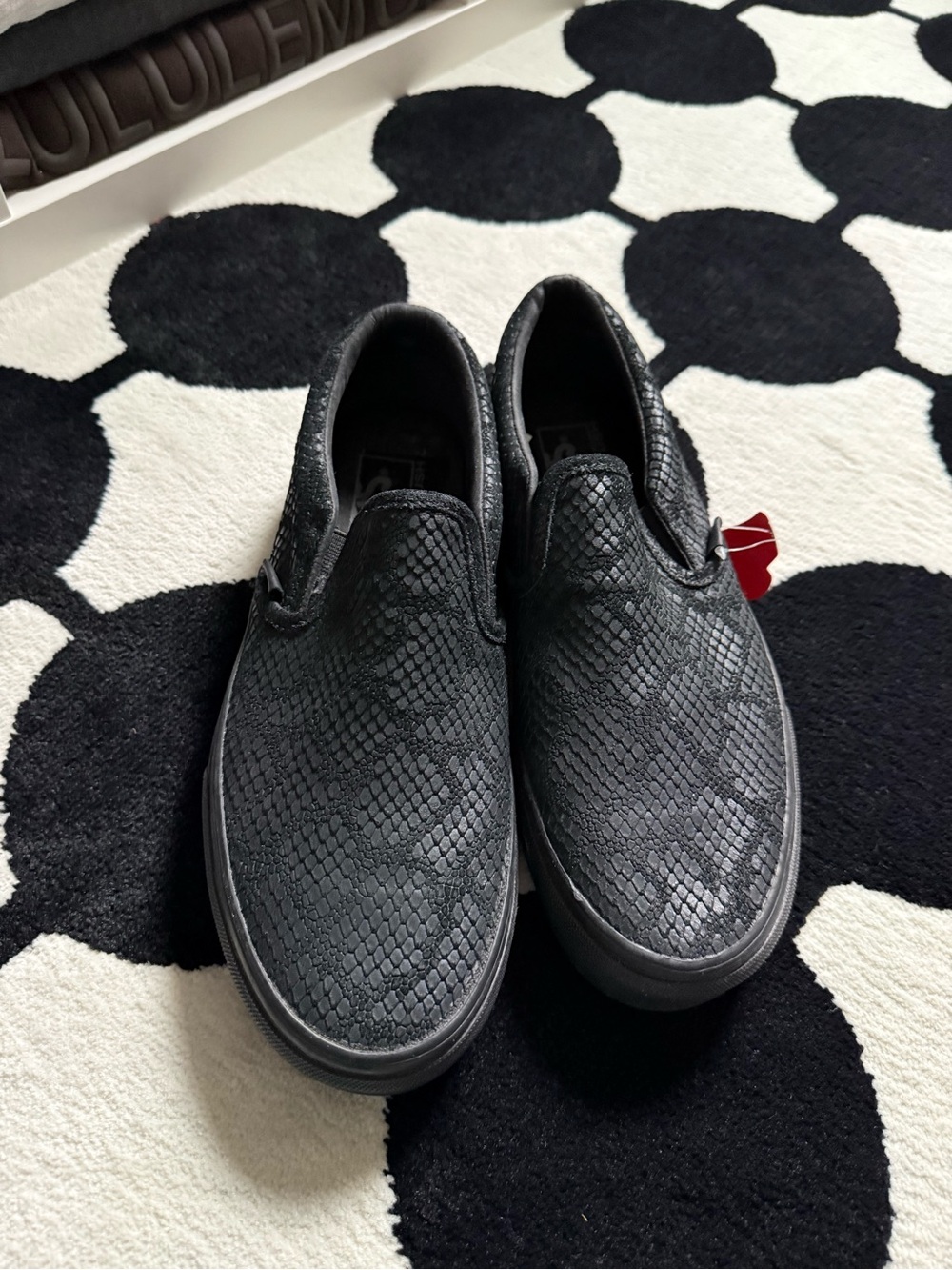 Vans Black Snake-Texture Slip-On Sneakers